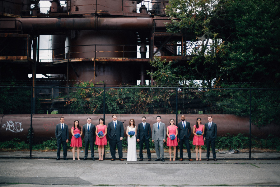 gas works wedding party photos