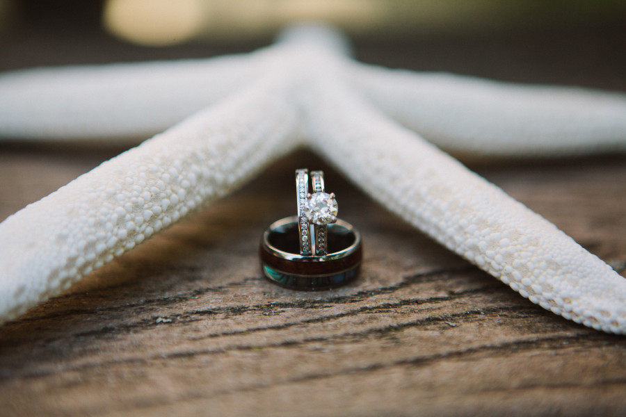 starfish wedding rings